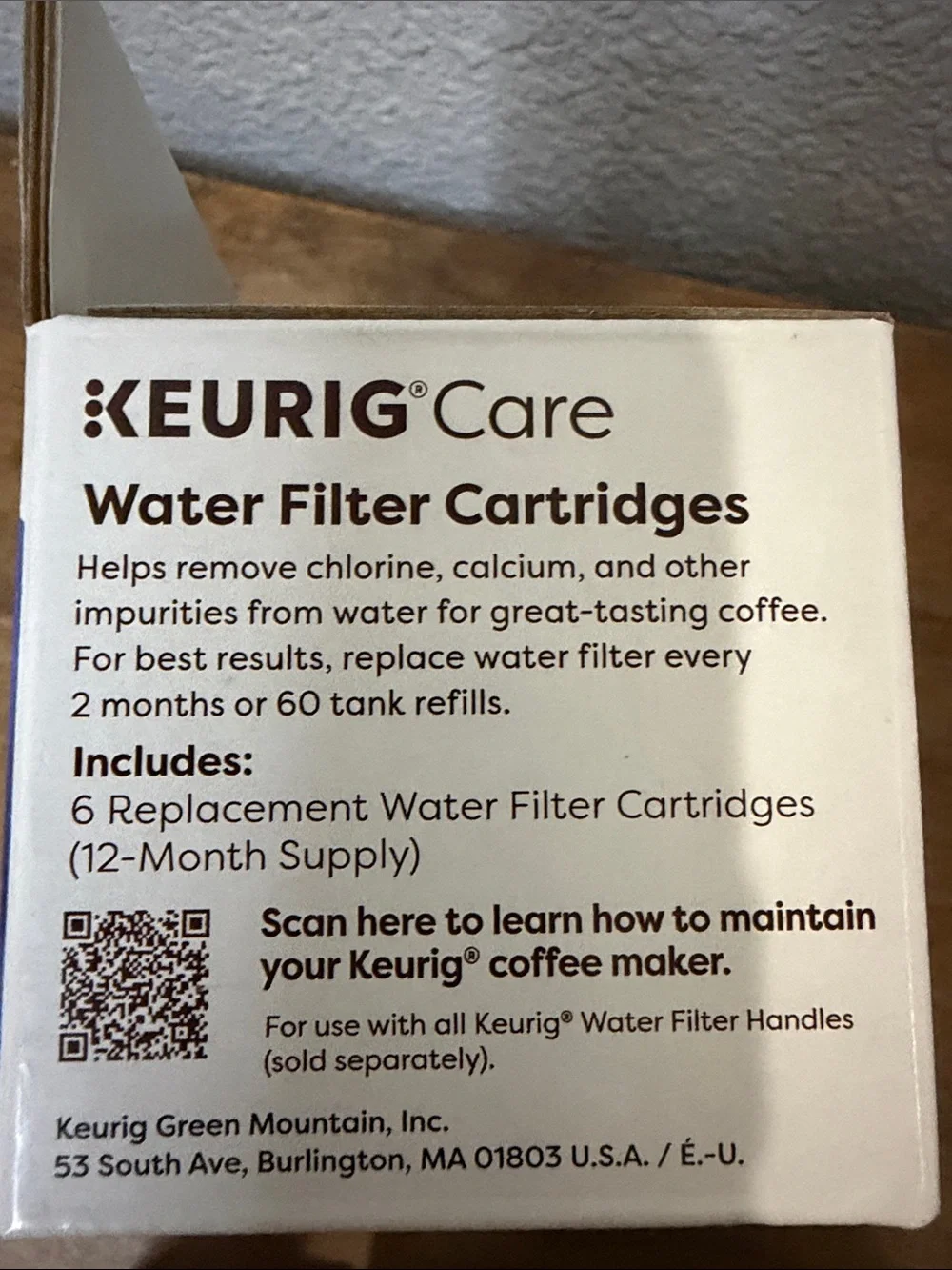 Keurig water filter box